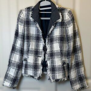 KT KIYOKO TAKASE Women's Plaid Black and White Blazer Size S